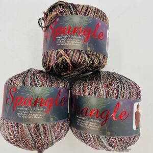 Premier Spangle Yarn - Metallic Glitter - SPANISH NIGHTS / Mardi Gras Red Black